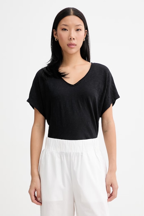 Marc O'Polo T-shirt basic damski bawełniany czarny 5000014112