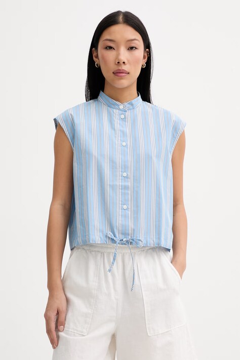 Marc O'Polo koszula damska bawełniana niebieska w paski 5000010058