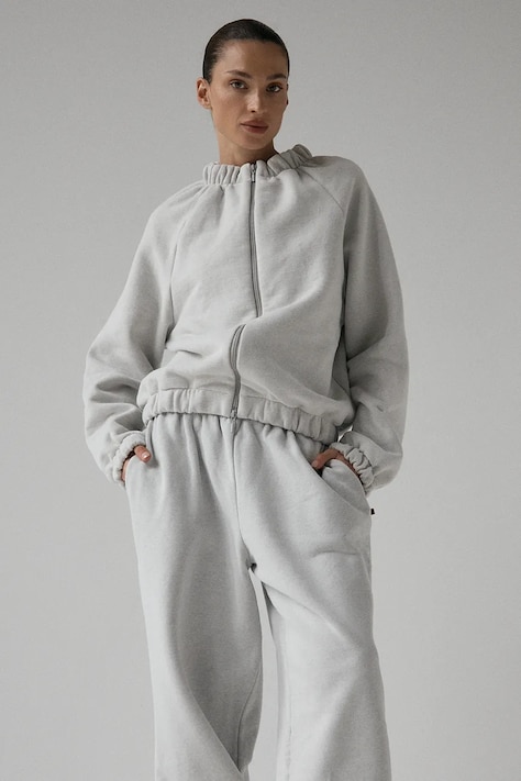 Muuv bluza rozpinana damska z bawełną SMOOTH COTTON szara