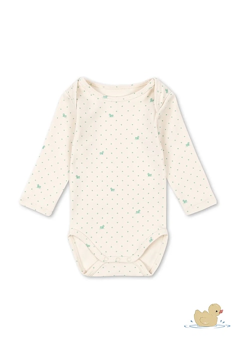 Fanga Fontana body pentru bebeluși, din bumbac BELLO DUE LS BODY OCS bej FA100082