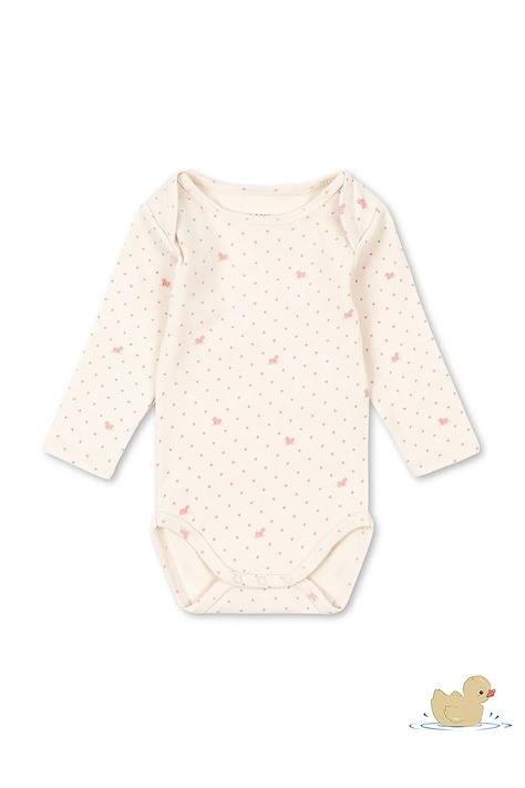 Fanga Fontana body pentru bebeluși, din bumbac BELLO DUE LS BODY OCS roz FA100082