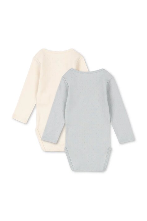 Fanga Fontana body niemowlęce bawełniane PERLA 2 PACK LS BODY OCS 2-pack beżowe FA100084