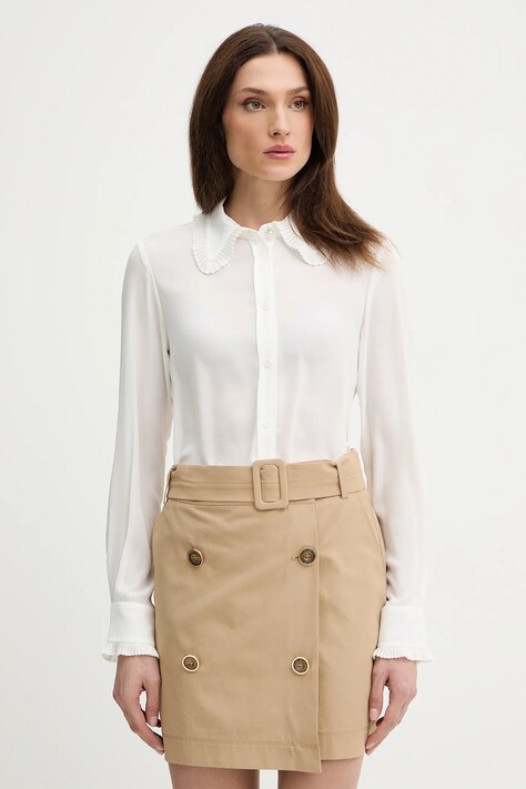 Silvian Heach koszula YUOMI damska kolor biały regular z kołnierzykiem klasycznym GPP26152CA