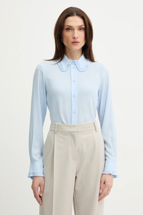 Silvian Heach koszula YUOMI damska kolor niebieski regular z kołnierzykiem klasycznym GPP26152CA