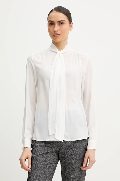 Silvian Heach koszula ELIRA damska kolor biały relaxed z wiązanym dekoltem GPP26192CA