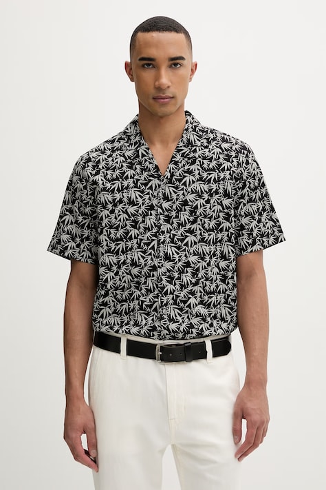Marc O'Polo koszula męska bawełniana szara roślinna 5000013941