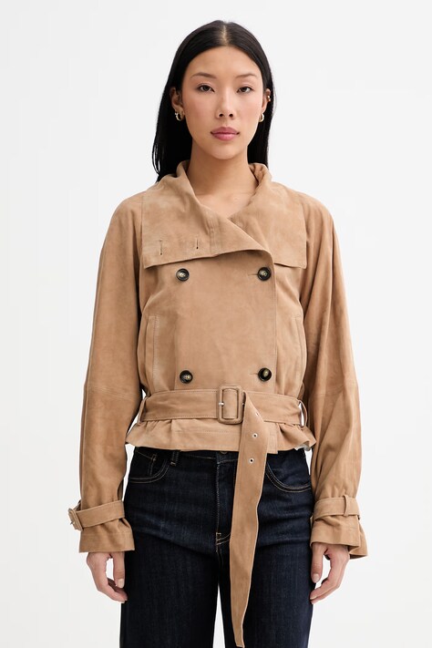 Marc O'Polo kurtka oversize damska zamszowa beżowa 5000014156