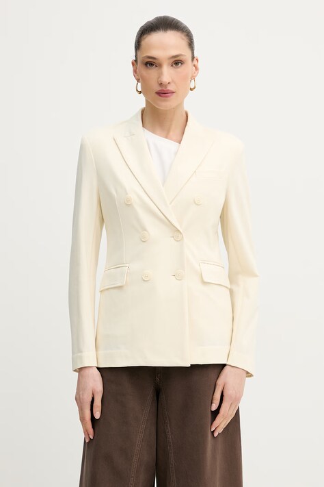 Silvian Heach marynarka dwurzędowa damska FATISE beżowa GPP26061GC