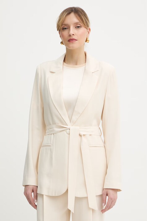 Silvian Heach marynarka KOLEW kolor beżowy jednorzędowa gładka GPP26142GC