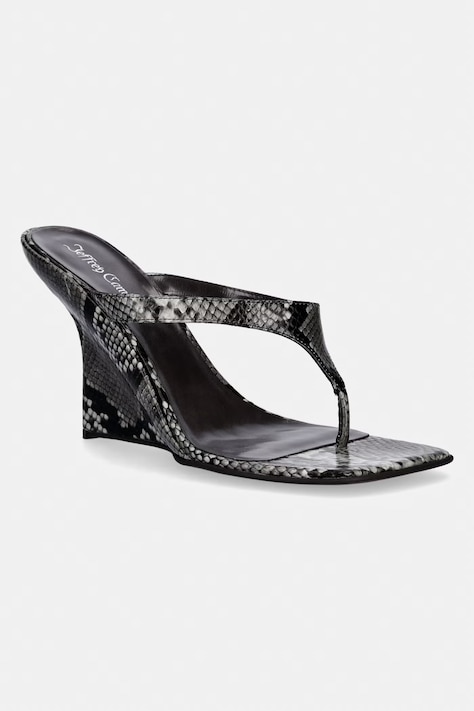 Jeffrey Campbell japonki skórzane ROMEE damskie kolor czarny na koturnie U305-02-018