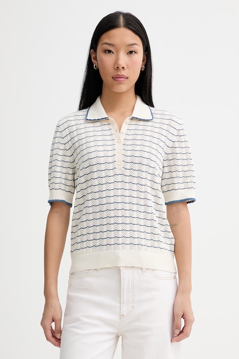 Marc O'Polo polo damskie bawełniane beżowe 5000010019