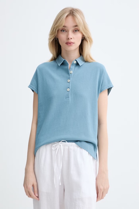 Marc O'Polo πόλο γυναικείο βαμβακερό τιρκουάζ 5000014197