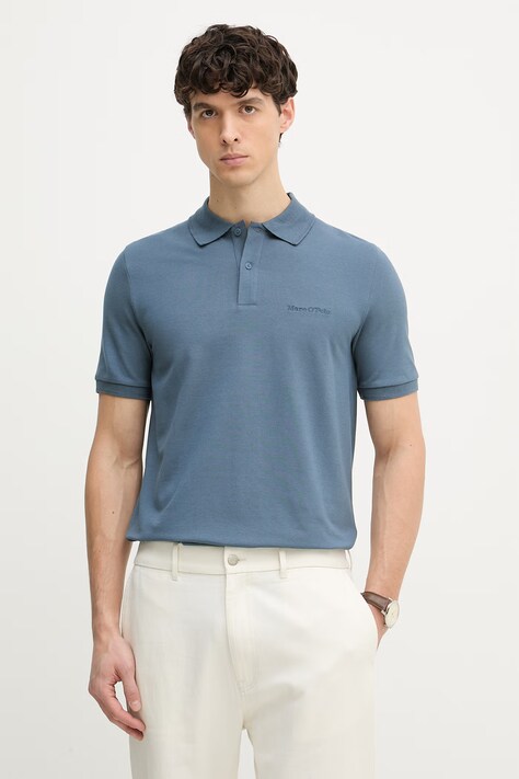 Marc O'Polo polo męskie z bawełną niebieskie 5000013992