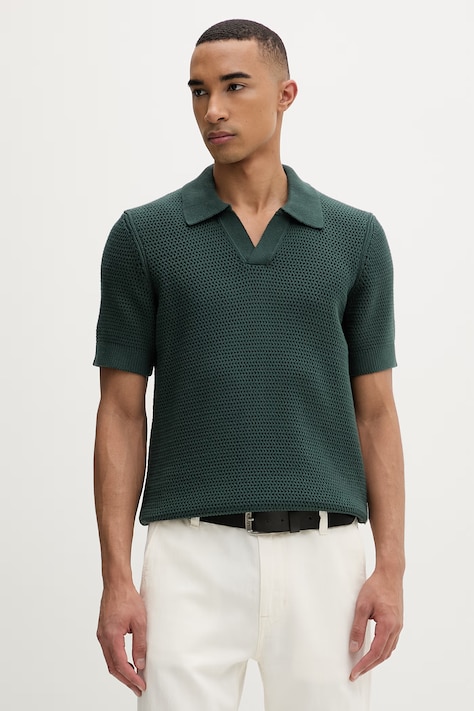 Marc O'Polo polo męskie bawełniane zielone 5000010063