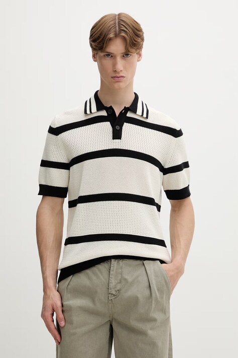 Marc O'Polo polo swetrowe męskie bawełniane beżowe 5000010067