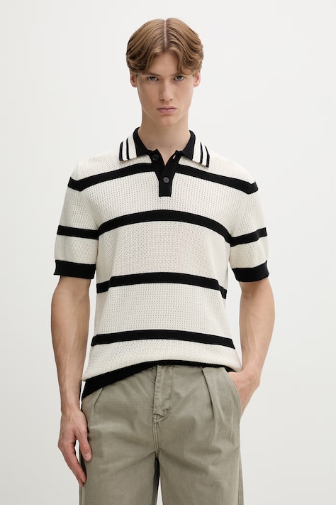 Marc O'Polo polo swetrowe męskie bawełniane beżowe 5000010067