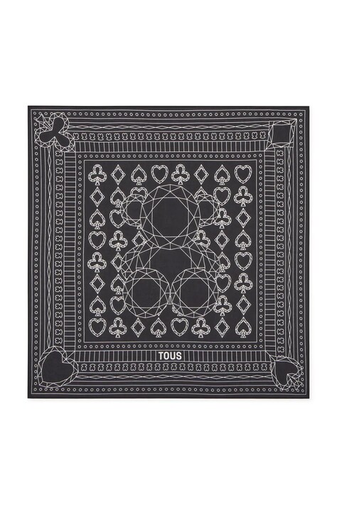 Tous apaszka damska kolor czarny wzorzysta 2002202633