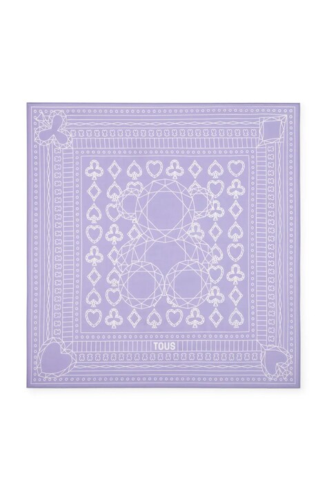 Tous apaszka z jedwabiem All In damska kolor fioletowy wzorzysta 2002202633