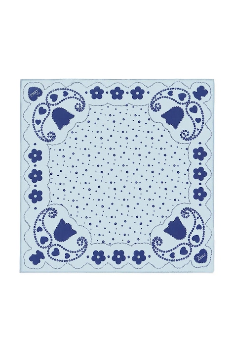 Tous apaszka damska z jedwabiem niebieska 2002377533