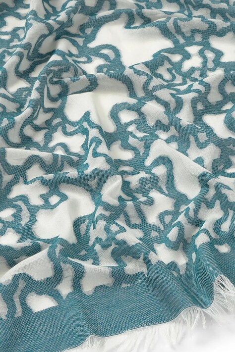 Tous szalik damski kolor turkusowy wzorzysty 2002377338