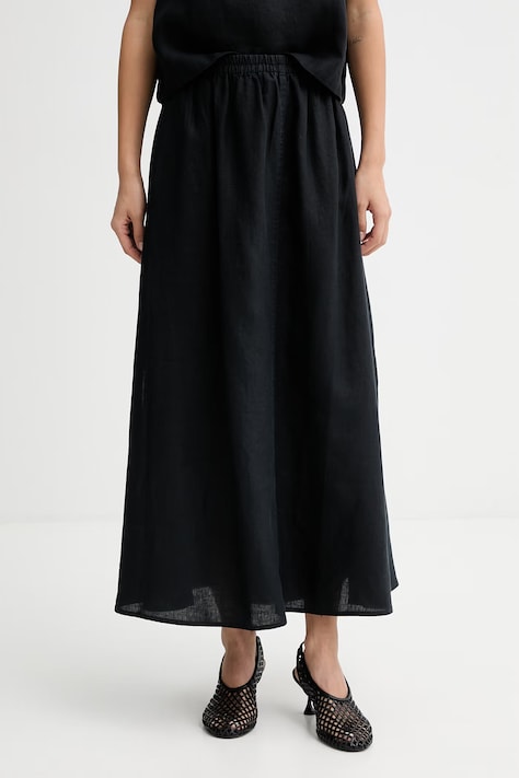 Marc O'Polo spódnica lniana czarna gładka 5000014053