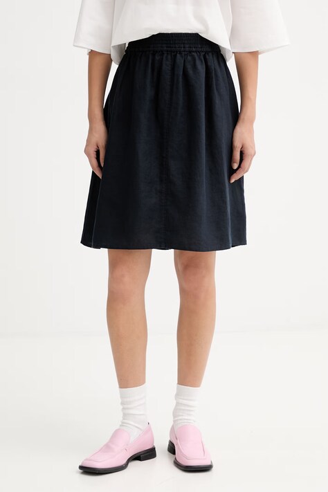 Marc O'Polo spódnica lniana granatowa gładka 5000014182