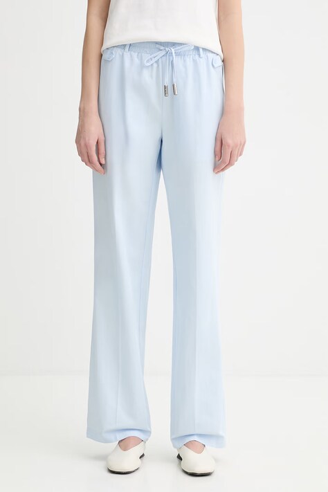 Silvian Heach spodnie bawełniane BLAYE damskie kolor niebieski proste high waist GPP26092PA