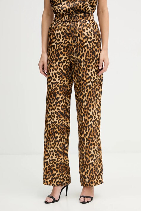 Silvian Heach spodnie KAVAL damskie kolor brązowy szerokie high waist GPP26130PA