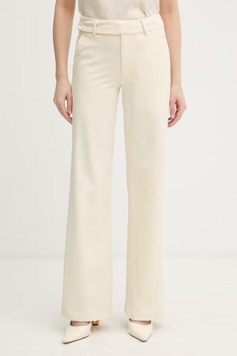 Silvian Heach spodnie RADISALE damskie kolor beżowy proste high waist GPP26115PA