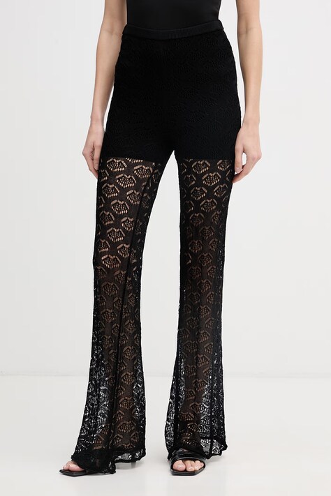 Silvian Heach spodnie damskie z wiskozą HARIS czarne CVP26008PA