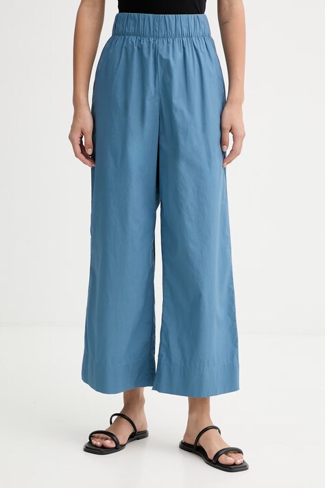 Marc O'Polo spodnie damskie bawełniane niebieskie high waist 5000011272