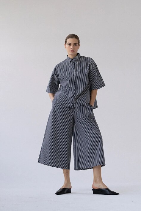 Muuv spodnie culottes damskie czarne high waist