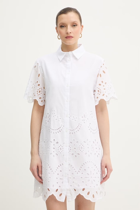 Silvian Heach sukienka bawełniana AIMAL kolor biały mini prosta GPP26300VE