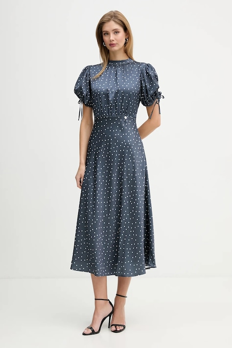 Silvian Heach sukienka FISIA kolor szary midi rozkloszowana GPP26341VE