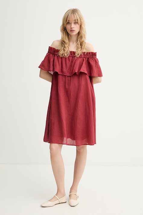 Marc O'Polo літня сукня червона однотонна 5000014077