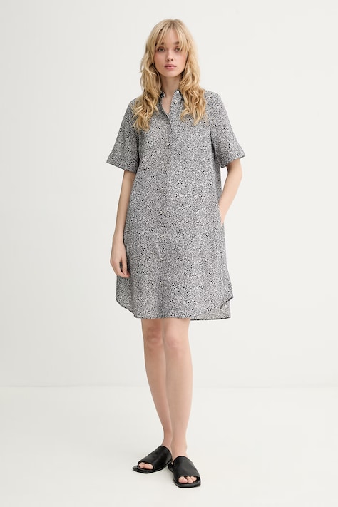 Marc O'Polo sukienka bawełniana czarna w kwiaty 5000014184