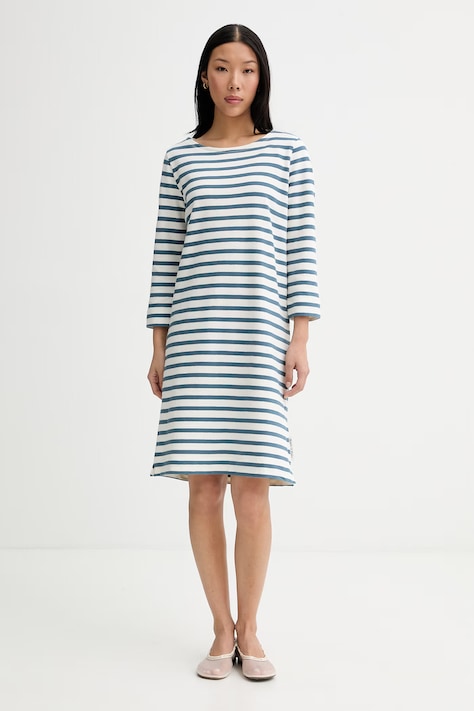 Marc O'Polo sukienka bawełniana turkusowa w paski 5000014189