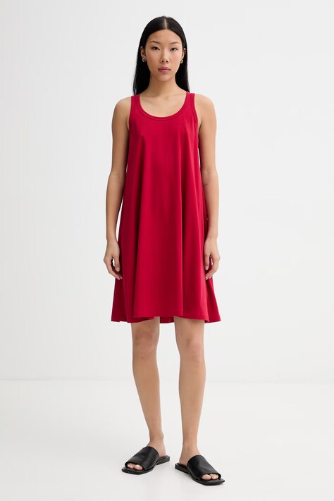 Marc O'Polo sukienka bawełniana czerwona gładka 5000010188