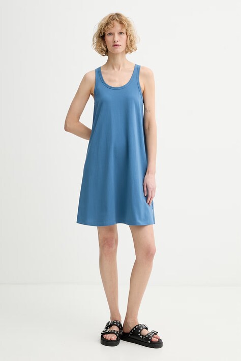 Marc O'Polo sukienka bawełniana niebieska gładka 5000010188