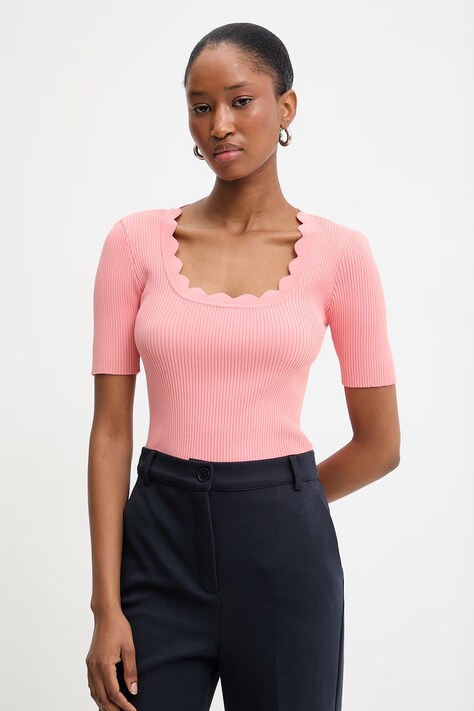 Silvian Heach t-shirt ULDRIK damski kolor różowy GPP26392MA