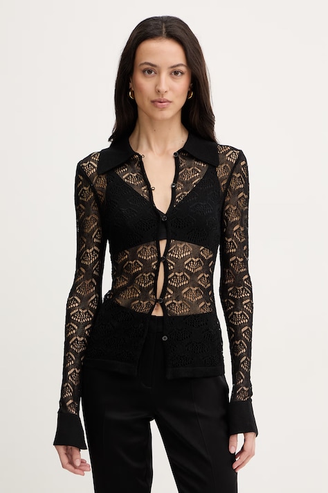 Silvian Heach kardigan DIPONDI damski kolor czarny lekki CVP26006CD