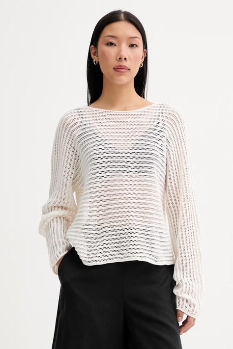 Marc O'Polo sweter damski z lnem beżowy 5000014141