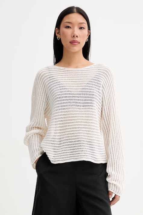 Marc O'Polo sweter damski z lnem beżowy 5000014141