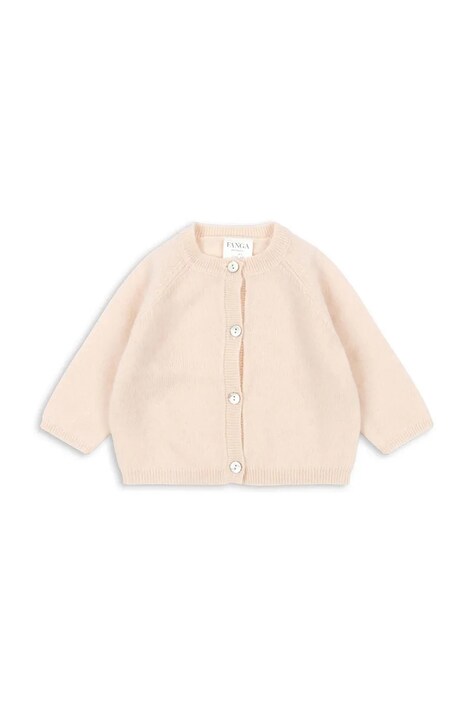 Fanga Fontana kardigan wełniany niemowlęcy SAVORA DUE CARDIGAN kolor różowy FA100080