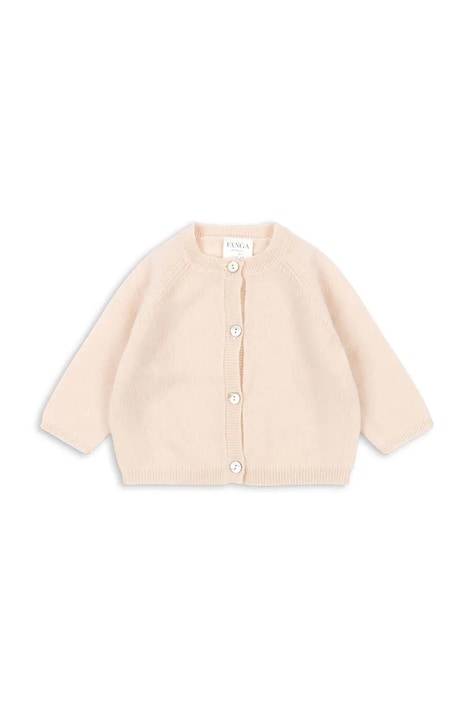 Fanga Fontana kardigan wełniany niemowlęcy SAVORA DUE CARDIGAN kolor różowy FA100080