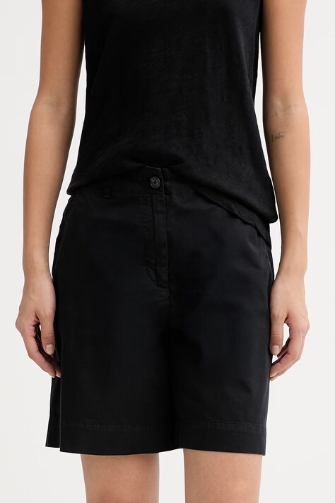 Marc O'Polo szorty damskie bawełniane z elastanem czarne high waist 5000014024