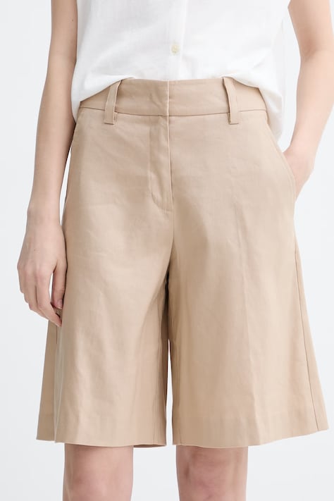 Marc O'Polo šortky dámské se lnem béžové high waist 5000014045