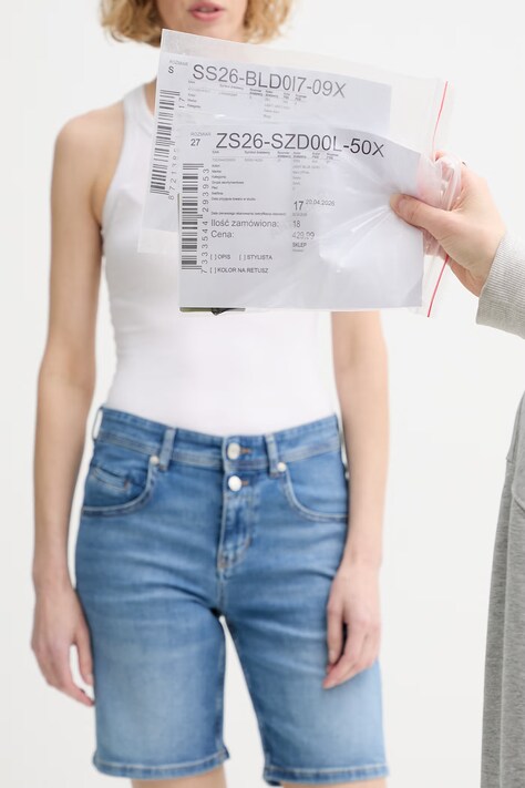 Marc O'Polo szorty damskie jeansowe niebieskie regular waist 5000014200