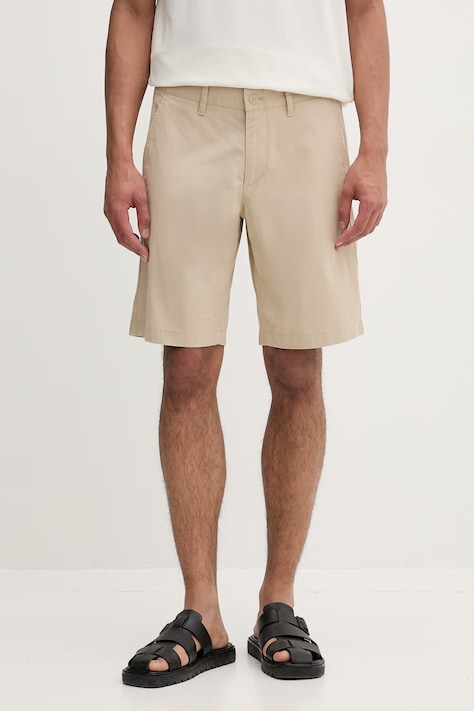Marc O'Polo szorty męskie z bawełną beżowe regular waist 5000013927