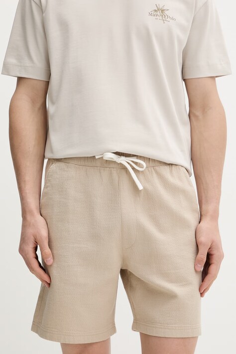 Marc O'Polo szorty męskie bawełniane beżowe regular waist 5000010054